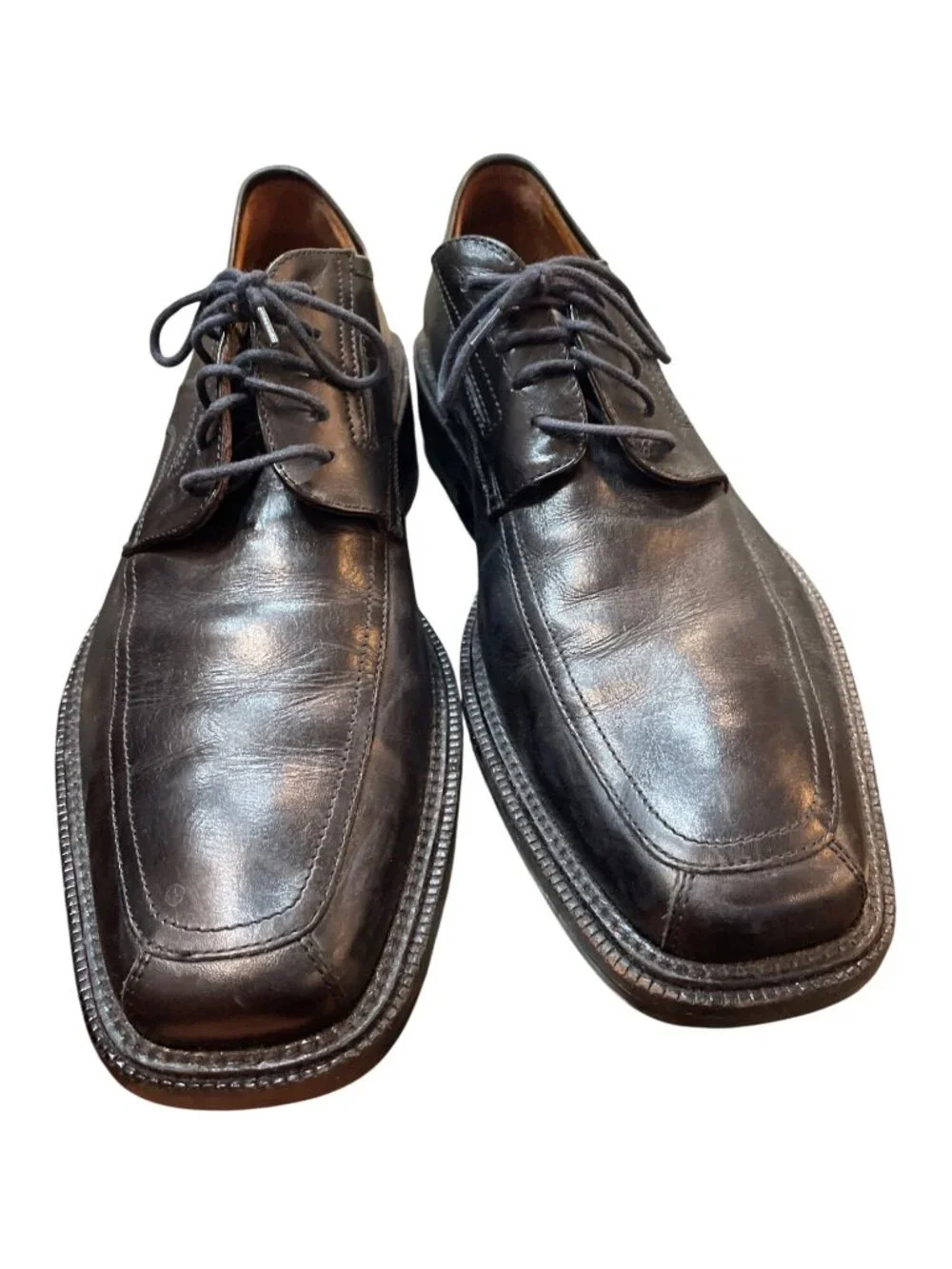 Johnston Murphy mens brown leather dress oxford shoes sz 9.5M SKUn 10-551